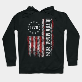 Ultra Maga 2024 God, Guns, and Trump Funny Hoodie